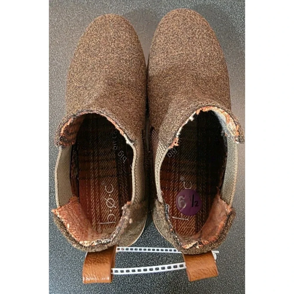 NEW‎ b.o.c. Women's Kara Wool Ankle Chelsea Boots Brown Sz 6.5 Slip On Bootie
